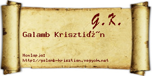 Galamb Krisztián névjegykártya